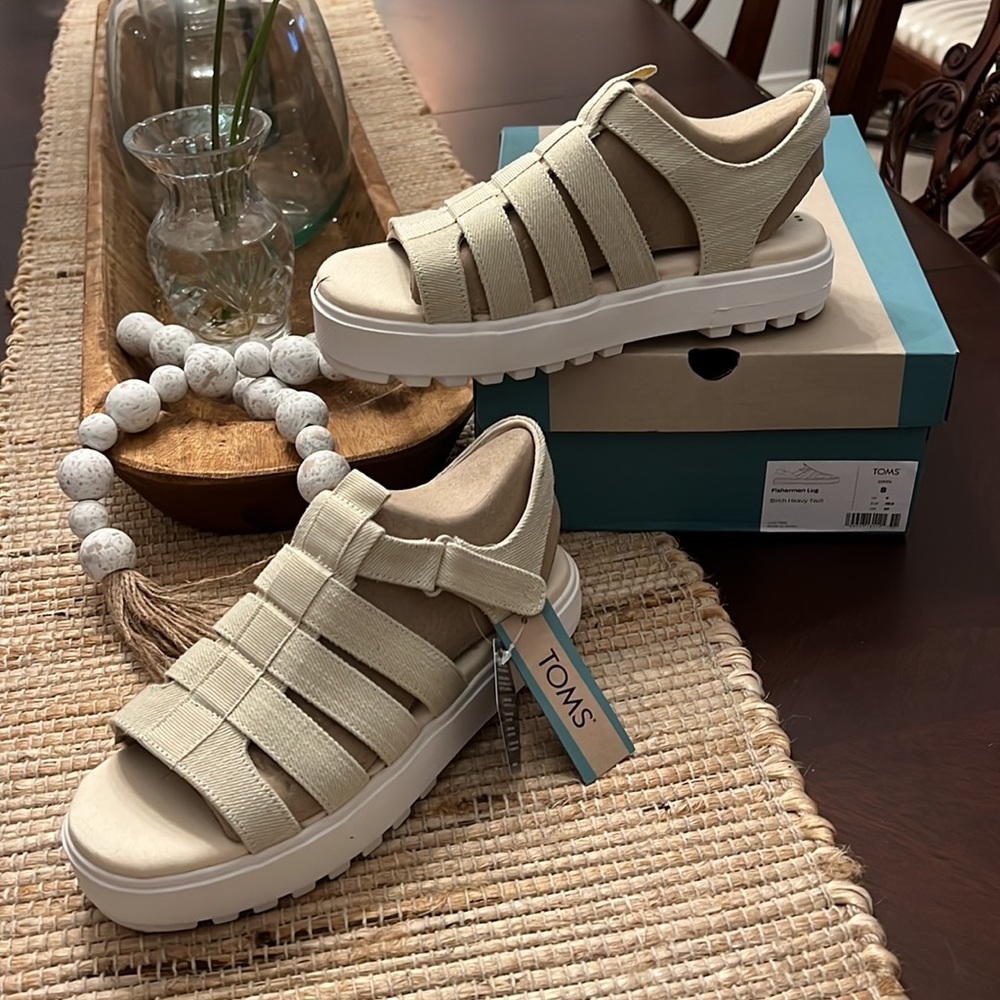 Tom's Fisherman Women's Birch Lug Platform Comfort Sandal NWT